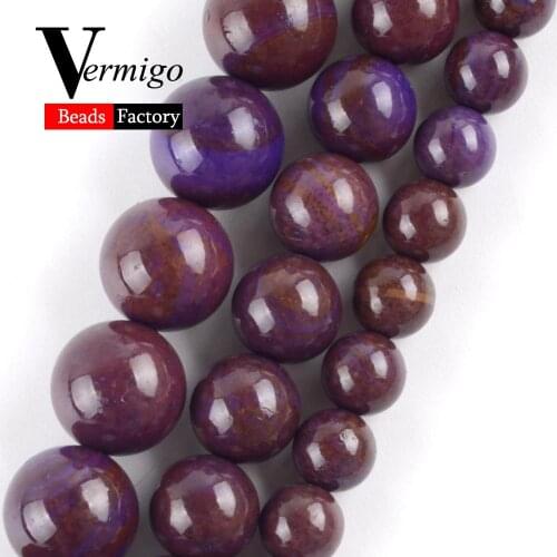 Natural Lepidolite Stone Round Loose Beads for jewelry Making 6/8/10mm Spacer Beads Diy Bracelets Jewellery 15inches Wholesale