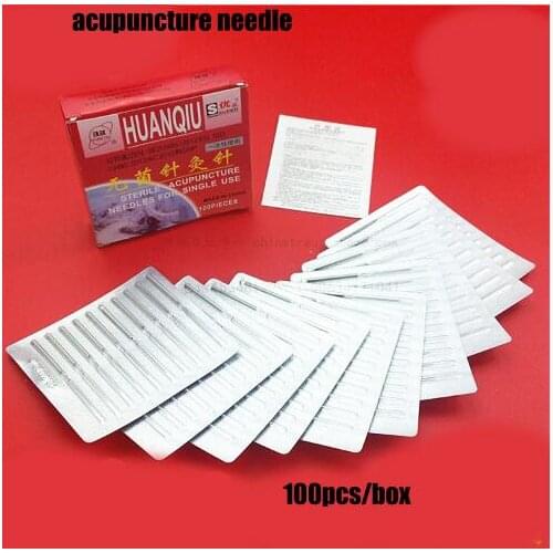 Medical HuanQiu Disposable Sterile Acupuncture Needle acupuntura ZhenJiu Needle For Single Use 100pcs Pack Slimming massage pin