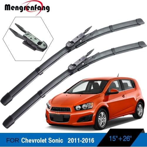 For Chevrolet Sonic Car Front Windscreen Wiper Soft Rubber Wiper Blades Pinch Tab Arms 2011 2012 2013 2014 2015 2016