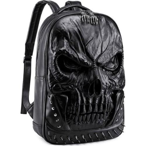 New Original Embossed 3D Skull Backpack European and American style Big Grimace Schoolbag Mens Computer Backpacks