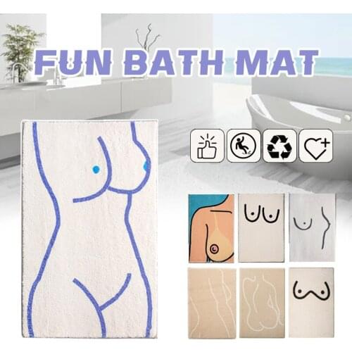 Creative Abstract Non-slip Carpet Water-absorbing Floor Mat Funny Bathroom Door Mat Machine Washable Foot Mat