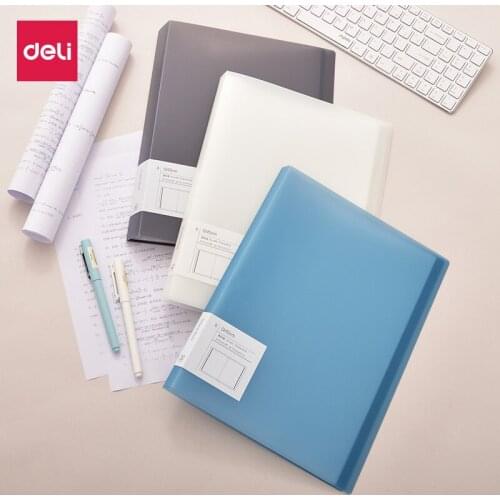 30/40/60 Pockets A4 Vertical Insert Folder Transparent Clear Book Documents Storage File Student Test Paper Folder Deli 64851