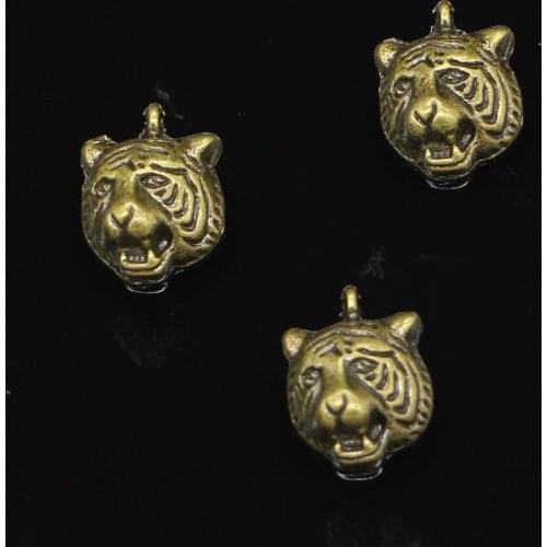 104 pcs Antique Bronze Plated tiger head Charms Pendant For DIY Necklace Bracelet Jewelry Making DIY Handmade 18*13mm