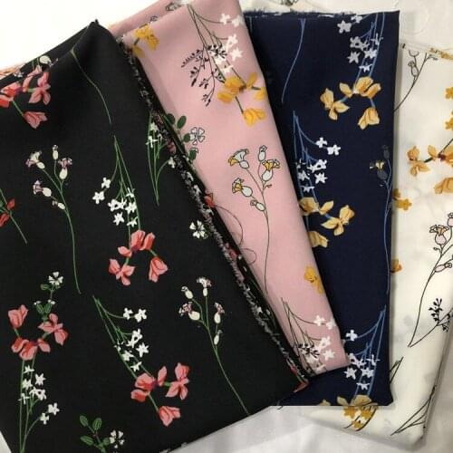 Chiffon Floral Fabrics Four-way Stretch Printed Fabric Designer for Sewing Dress with Wide Leg Pant Breathable Cloth Super Soft