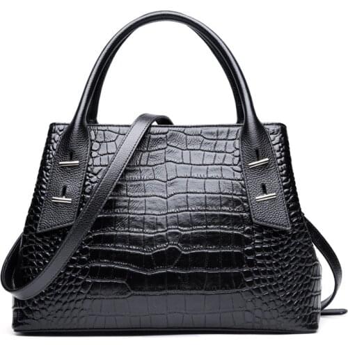 New Fashion Alligator Women Handbags 100% Cow Genuine Real Leather Ladies Shoulder Bags Female Girl Brand Luxury Crossbody Bag