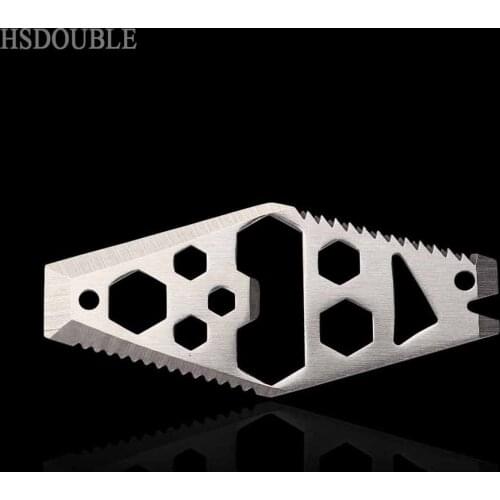 1pcs Edc Gear Outdoor Survival Multifunction KeyChain Tool Wrench Can Opener Bottle Opener