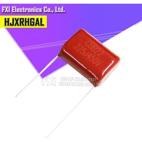 10pcs 450V 2.2uF 10pcs CBB Polypropylene film capacitor pitch 20mm 225 2.2uF 450V new