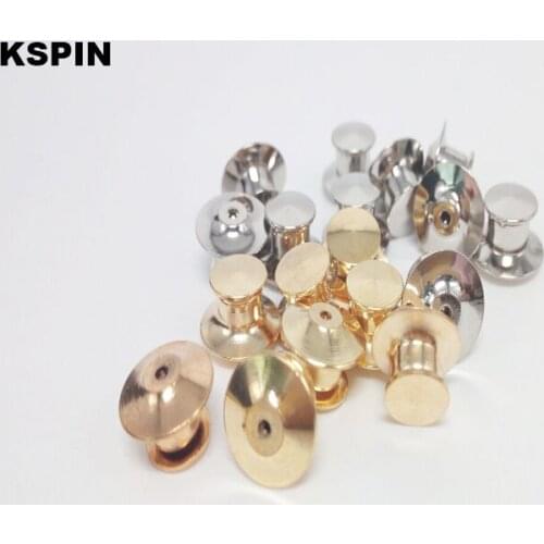 Metal badge Cap For Pin Badge Clasp Squeeze Round Clip Badge Hat Bag Brooch Cap 10pcs