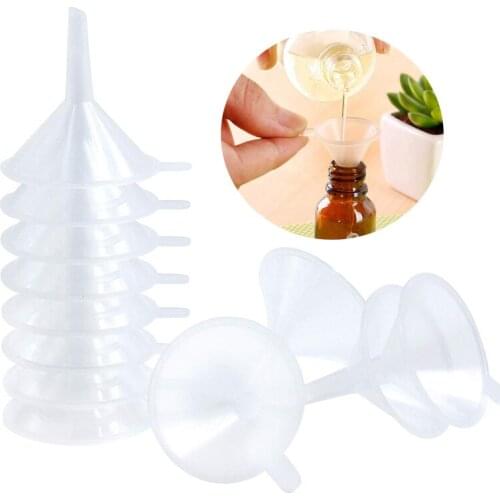 10Pcs Mini Plastic Funnel Perfume Diffuser Bottle Mini Liquid Oil Funnels Lab Tools School Experimental Supplies