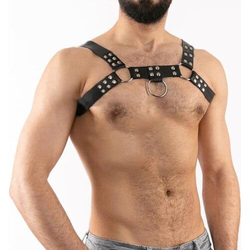 2021 New Man Harness Handmade PU Leather Gay Underwear Punk Style Adjustable Chest Bondage Belts Sissy Lingerie Garters For Men