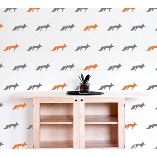 50pcs/set DIY Smart Fox Animal Wall Sticker For Kids Living Room Bedroom Decor Wall Decals Poster Removable Vinyl Mural S-854