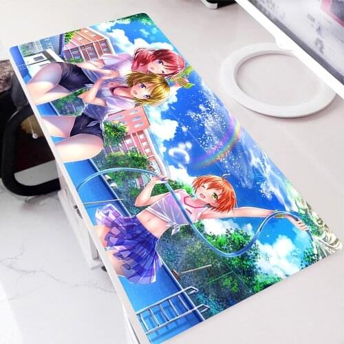Love Live White Mouse Pad Gamer Gamers Accessories Non-slip Mat Csgo Cheap Gaming Laptop Mousepad Company Pad on the Table Mice