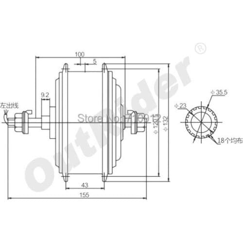 FreeShippingHigh quality 24V 200-250W Front Roller-brake Brushless Gear Hall/No Hall Motor For E-bike 300rpm OR01B3