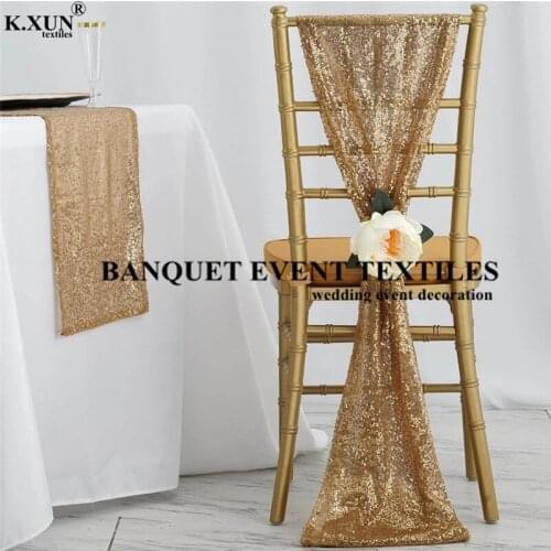 25 50 100pcs Sequin Chair Cap Hood Chiavari Chair Cover For Banquet Our Door Wedding Event Decoration