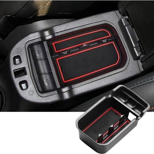 For Jeep Compass 2017-2019 Car Center Console Storage Box Tray Divider Organizer Box with USB Hole and Coin Holder