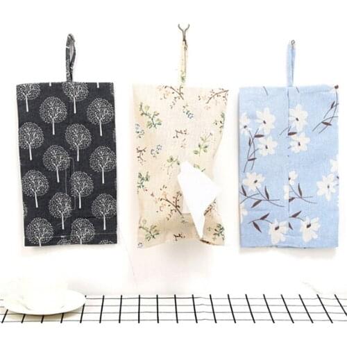 Ellenmar Cloth Box Home Furnishing Garden Floral Tissue Box Storage Bag Cloth Towel Sets Paper Towel Hanging Bag