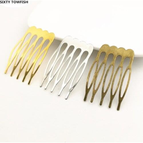 10 pieces/lot 38x25mm Metal Gold color/White K/Antique bronze Hair Combs Accessory Fashion Hairwear DIY Hair Jewelry Findings
