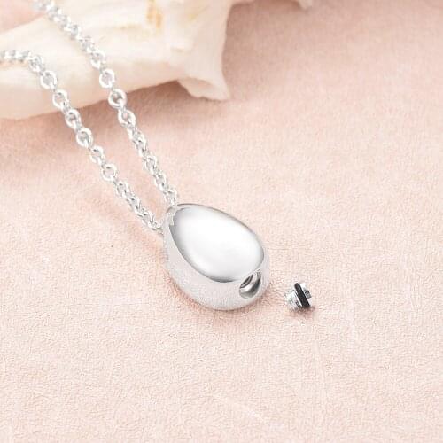 JJ001 Silver Plated Little Teardrop Cremation Urn Necklace Hold Loved Ones Ashes Keepsake Jewelry Memorial Pendant For Women