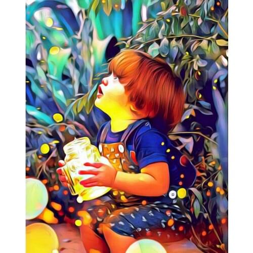 GATYZTORY Frame DIY Oil Painting By Numbers Little Boy Figure Picture By Numbers Modern Wall Art Canvas Painting Acrylic Paint A