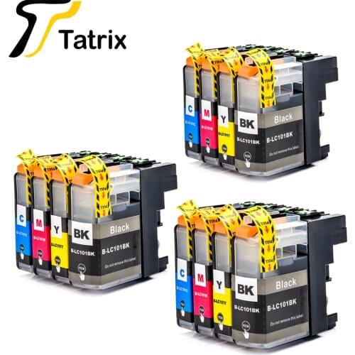 Tatrix 12PK LC101 LC103 Full Ink Cartridge For Brother DCP-J152W MFC-J245 MFC-J285DW MFC-J450DW MFC-J470DW MFC-J475DW Printer