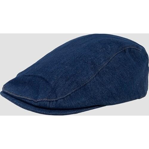 Washed Denim Newsboy Cap Solid Color Bone Men Women Gatsby Retro Hat Driver Flat Hat Cortical Regulation Forward Cap