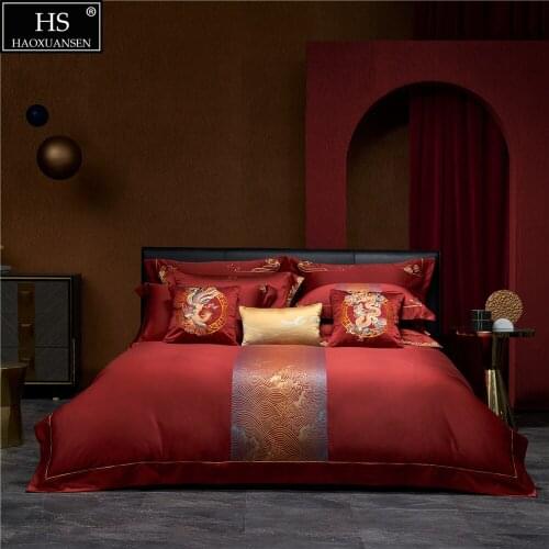 Retro Sea Wave Pattern 4Pieces Yarn Dyed Jacquard Bedding Sets BedLinen Queen King Size Duvet Cover Set Pillowcase Bedsheet Blue