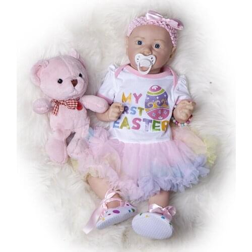 23'' 58CM Fashion Bebe Reborn Baby Dolls soft Vinyl So Truly Like Alive Doll In Brazil Toddler bebe Toy Birthday Gifts