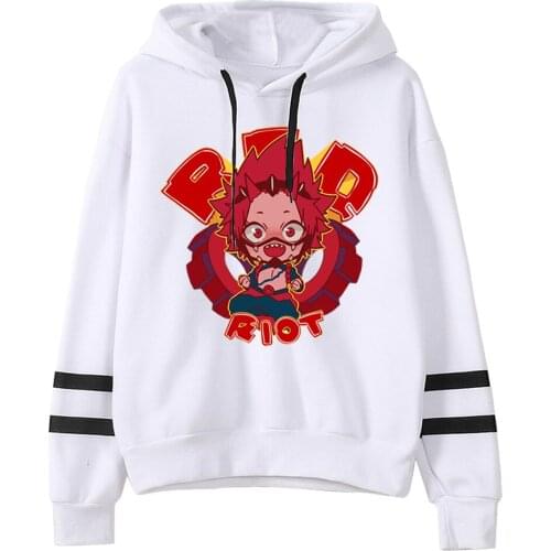 Cute Mens Hoodies My Hero Academia Men Women Pullovers Hoodies Sweatshirts Kirishima Eijiro 90s Anime Streetwear Tops