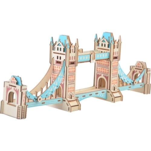 DIY Model toys 3D Wooden Puzzle-Londen Tower Bridge Wooden Kits Puzzle Game Assembling Toys Gift for Kids Adult P34