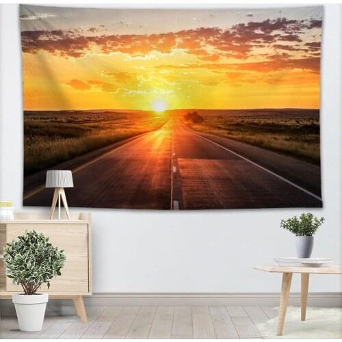 Custom Sunset Tapestry Wall Hanging Decor Home Birthday Party Decorations Fabric Tapestries Camping Tent Travel Sleeping Pad