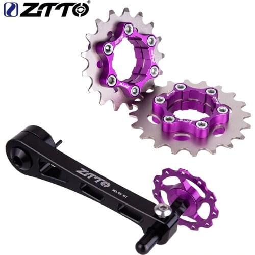 ZTTO MTB Bicycle Single Speed Cassette Cog and Derailleur Bicycle Chain Tensioner Group Set 1Speed Bike Sprocket Freewheel Gear