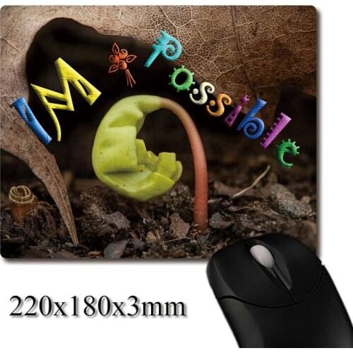 Great power of life im possible printed Heavy weaving anti-slip rubber pad office mouse pad Coaster Party favor gift 220x180x3mm