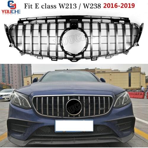W213 / W238 GT R Style Front Bumper Grills Replacement Grille for Mercedes W213 E Sedan C238 Coupe 2016 + E200 E250 E300 E350