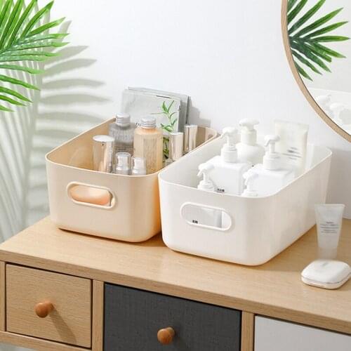 Plastic Storage Box Cosmetics Snacks Sundry Office Kitchen Organizer Toy Container Case Living Room Remote Control Holder