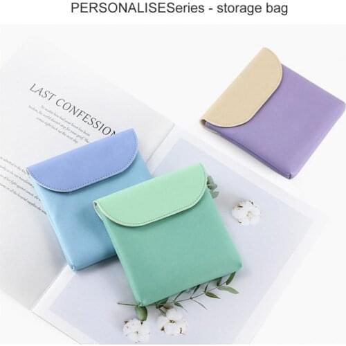 Portable Tampon Storage Bag PU Leather Sanitary Pad Cosmetic Bag Headphone Case Coin Purse Women Mini Organizers Sanitary Bag