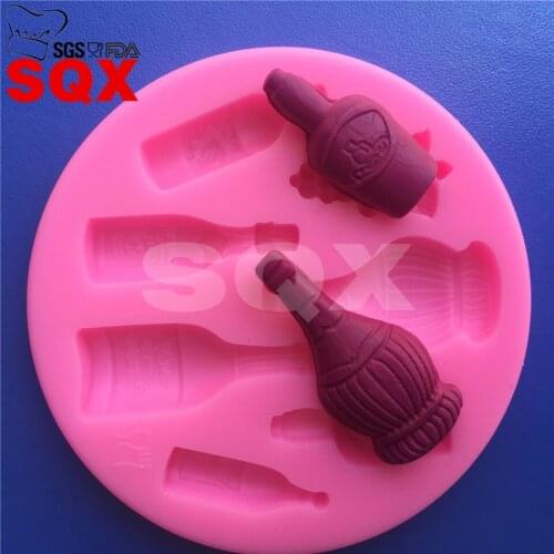 Bottle Shape Silicone Mold Fondant flagon Forms for cookie Baking Chocolate Mold Cake Decorating Tool MR83