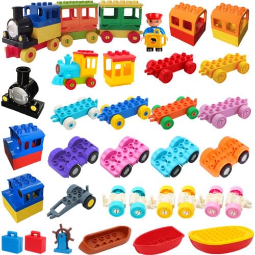 Big Size Building Blocks Compatible Large Bricks Children Kids Traffic Car Boat Train MOC DIY Plastic Educational Creative Toys