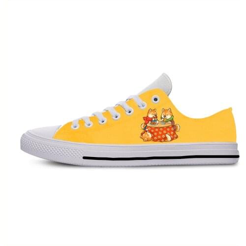 Shiba Inu Dog Anime Cartoon Cute Kawaii Fashion Casual Cloth Shoes Low Top Lightweight Breathable 3D Printed Men women Sneakers
