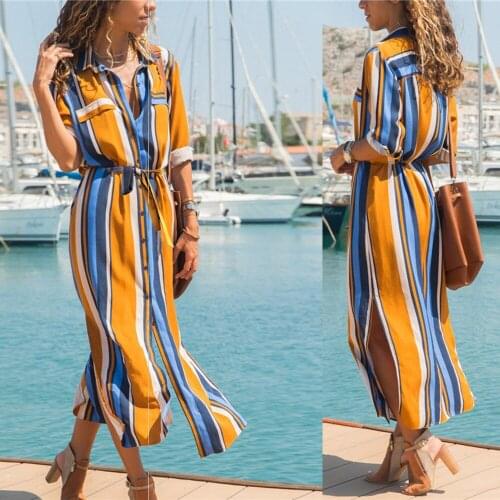 Spring Autumn WomenS Casual Evening Party Boho Long Dress Sundress Shirt Maxi Dresses For Women 2021 Robe Femme Vestidos Robes