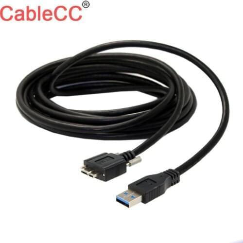 Zihan 5m USB 3.0 A type Cable Male to Micro USB 3.0 B Male with Mount Panel Screws for Hard Disk Mobile Phone