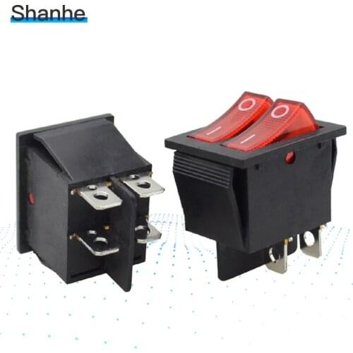 1PCS Double Boat Rocker Switch 4Pin On-Off