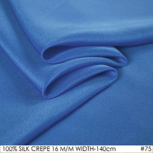 100% SILK CREPE DE CHINE 140cm width 16momme Natural Silk Bridesmaid Wedding Dress Fabric Gray Blue NO75