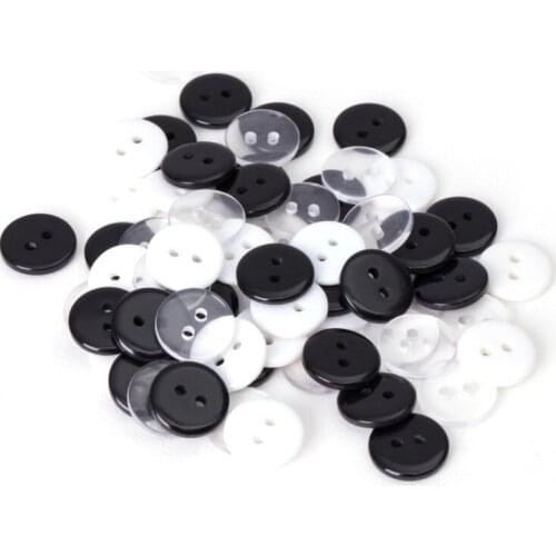 1000pcs wholesale Resin Sewing Buttons Scrapbooking Round White/Clear/Black Two Holes Bread Buckle Costura Botones decorate