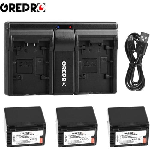 3pcs VW-VBT380 VW-VBT190 Battery + VW VBT380 VW VBT190 Battery Charger for Panasonic HC-V720, HC-V727, HC-V730, HC-V750, HC-V760