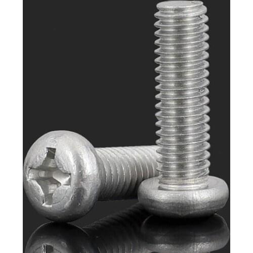 32pcs M3.5 6063 aluminum alloy Phillips round head screws cross pan headed bolts mechanical screw bolt 6mm-30mm length