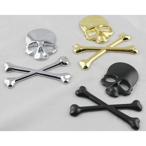 3D Skull Metal Auto Motorcycle Sticker Label Car Styling Sticker Accessories for Volkswagen polo vw golf 4 passat b5 touran bora