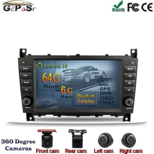Car Multimedia player Android 10 Car Multimedia Player Autoradio GPS For Mercedes Benz classe C W203CLC W203 Navigation GPS