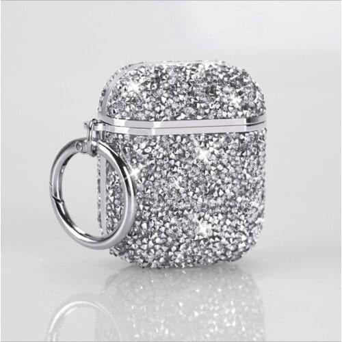 Glitter crystal diamond braided wrist rope silicone case for Apple airpods 1 2 Pro 3 Wireless Charging bluetooth Headset cover