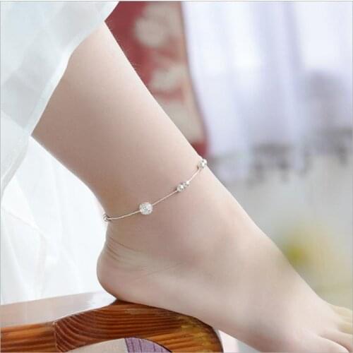 Top Quality Hollow Ball Women Bracelets Jewelry Fashion Girl Party Accessories Hot Silver Plated Anklets For Lady Bijou