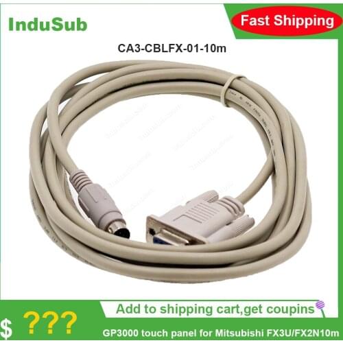 CA3-CBLFX-01-10m Cable Connect Proface GP3000 Touch Panel For Mitsubishi FX3U/FX2N 10m